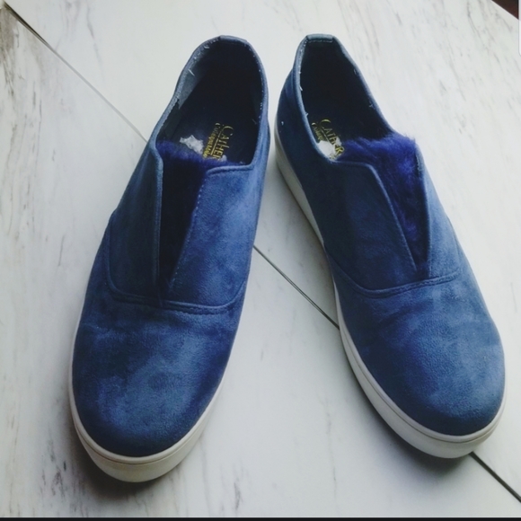 Catherine Malandrino Shoes - Catherine Malandrino Blue Furlip Faux Fur